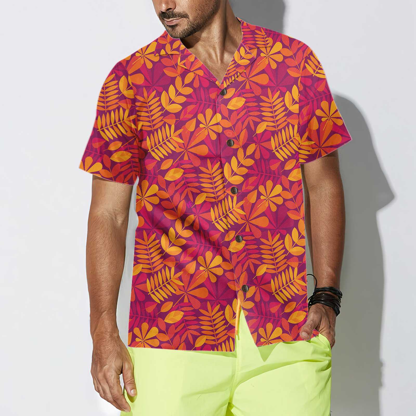 Autumn Leaves Seamless Pattern For Thanksgiving Hawaiian Shirt, Fall Thanksgiving Shirt, Gift For Thanksgiving Day