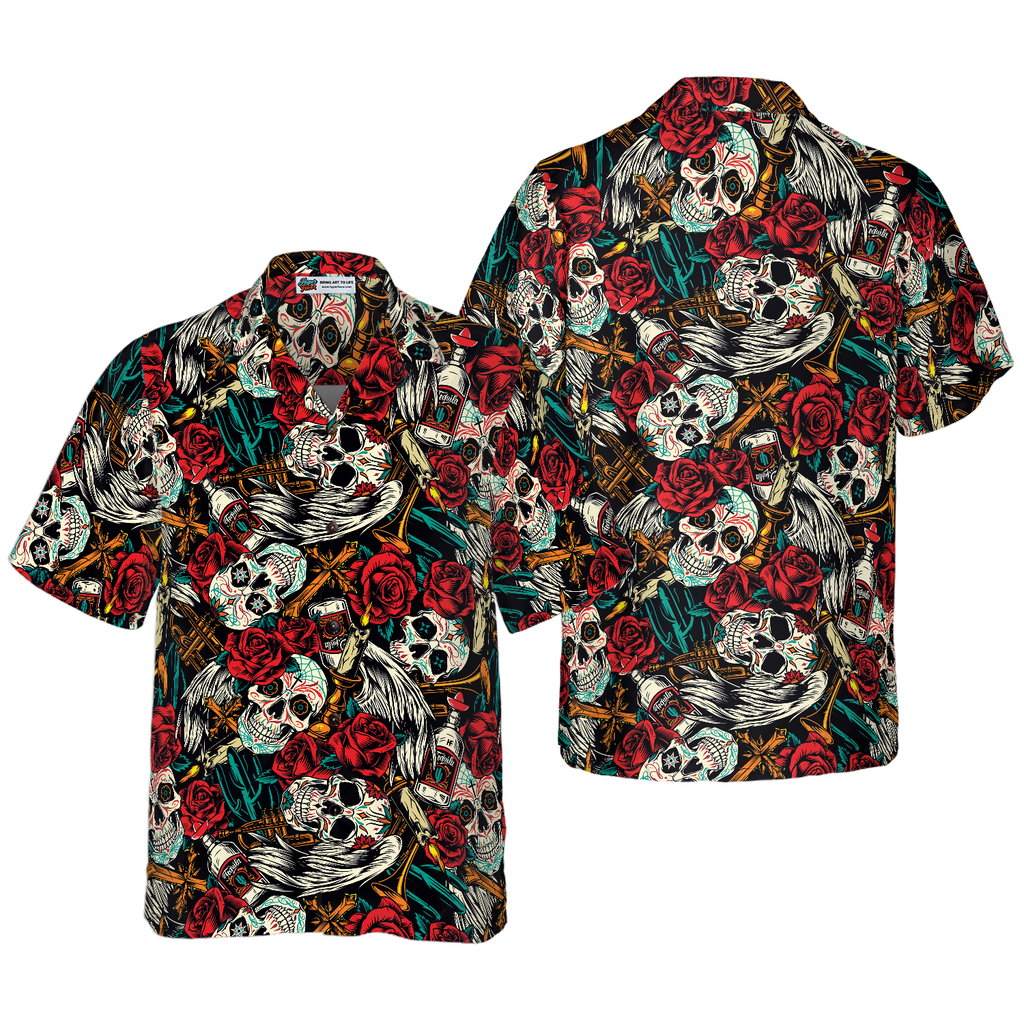 Day Of The Dead Skull Hawaiian Shirt, Best Skull Shirt For Men And Women